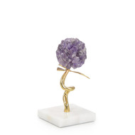 John Richard Amethyst Flora Sculpture On Marble - Small