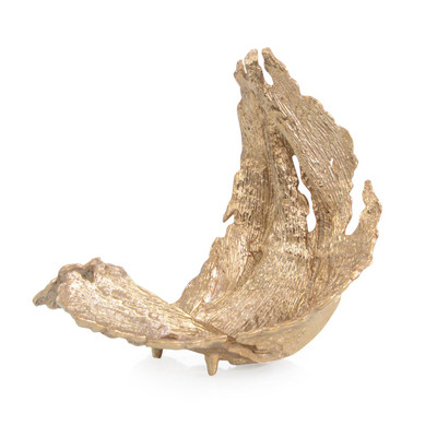 John Richard Time-Worn Leaf Sculpture - Small Brass