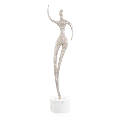 John Richard Spectral Silhouette Sculpture On Marble Ii - Nickel