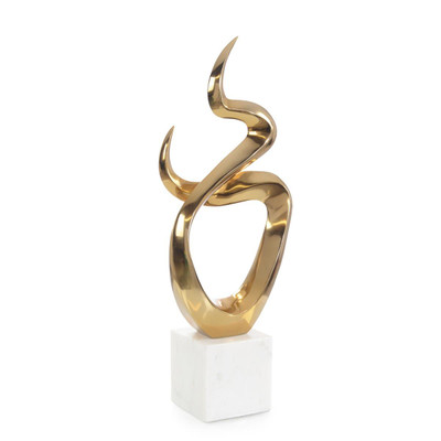 John Richard Flow State Sculpture On Marble Ii - Brass