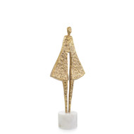 John Richard Candid Silhouette Sculpture On Marble - Brass