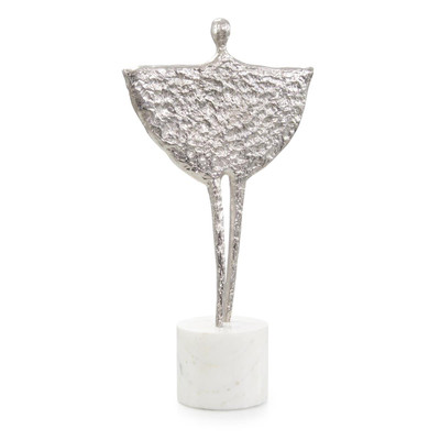 John Richard Playful Silhouette Sculpture On Marble - Nickel