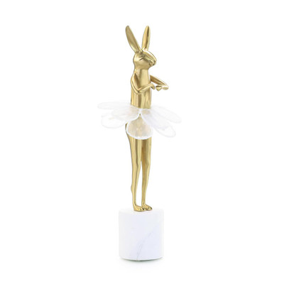 John Richard Ballerina Bunny Sculpture On Marble Base I