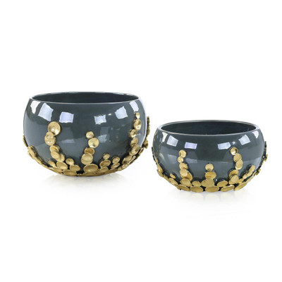 John Richard Golden Disc Bowls - Set Of 2