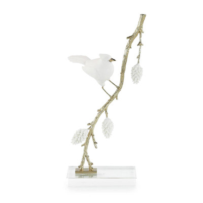 John Richard Porcelain Bird Sculpture On Pine Branch I