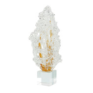 John Richard Frozen Flame Sculpture On Crystal Base - Large