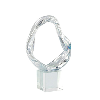 John Richard Prismatic Loop Sculpture On Crystal Base - Small