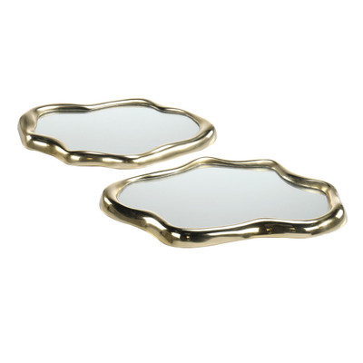 John Richard Flowing Gold Trays - Set Of 2