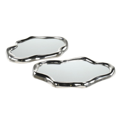 John Richard Flowing Silver Trays - Set Of 2