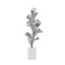 John Richard Gleaming Leaf Sculpture On Marble Base - Medium Silver