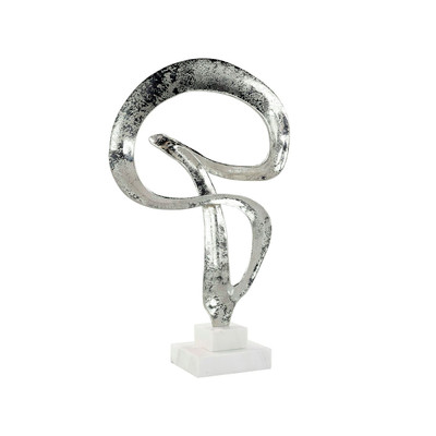 John Richard Winding Flourish Sculpture On Marble Base - Nickel