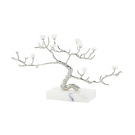 John Richard Crystal Canopy Sculpture On Marble Base - Nickel