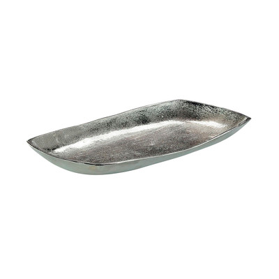 John Richard Scooped Metal Tray - Silver