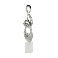 John Richard Coiled Metal Sculpture On Marble Base - Nickel