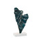 John Richard Standing Leaf Sculpture On Marble Base - Small Blue