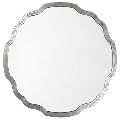 Silver Leaf Round Chippendale Mirror