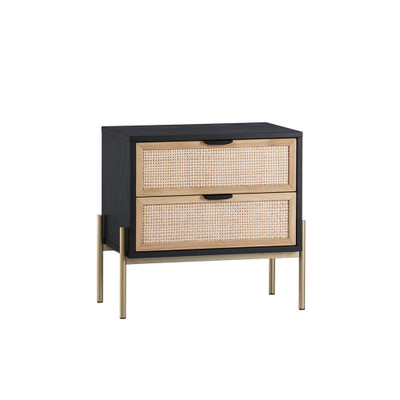 Sunpan Avida Nightstand - Gold - Black/Natural