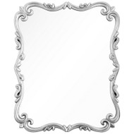 Distressed Silver Leaf Scrolled Mirror