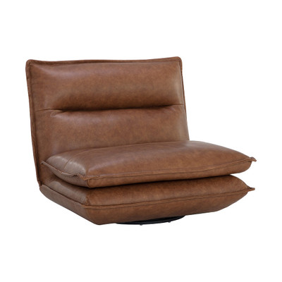 Sunpan Colson Swivel Armless Chair - Cognac Leather