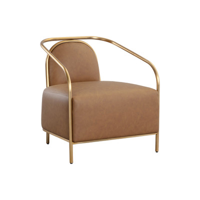 Sunpan Cicero Lounge Chair - Milliken Cognac