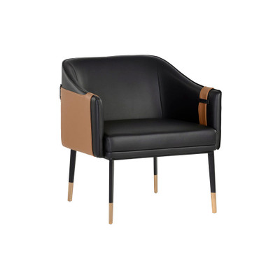 Sunpan Carter Lounge Chair - Napa Black / Napa Cognac