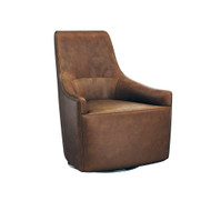 Sunpan Carmine Swivel Lounge Chair - Cognac Leather