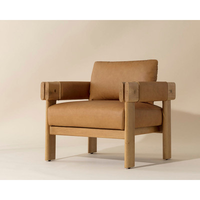 Sunpan Carmichael Lounge Chair - Ludlow Sesame Leather