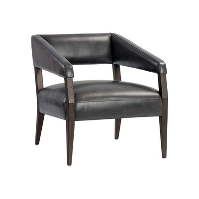 Sunpan Carlyle Lounge Chair - Brentwood Charcoal Leather