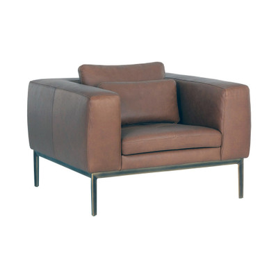 Sunpan Burr Armchair - Behike Saddle Leather