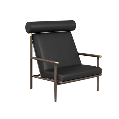 Sunpan Biko Lounge Chair - Black Leather