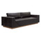 Sunpan Anakin Sofa - Light Oak - Tuscany Warm Black Leather