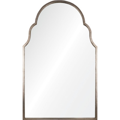 Antiqued Silver Leaf Iron Arch Mirror