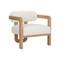 Sunpan Madrone Lounge Chair - Rustic Oak - Heather Ivory Tweed