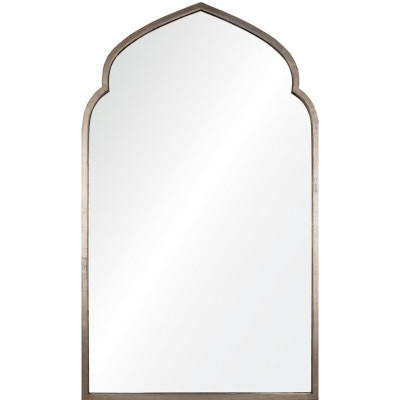 Antiqued Silver Leaf Iron Moroccan Mirror