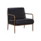 Sunpan Lathan Lounge Chair - Charcoal Black Leather