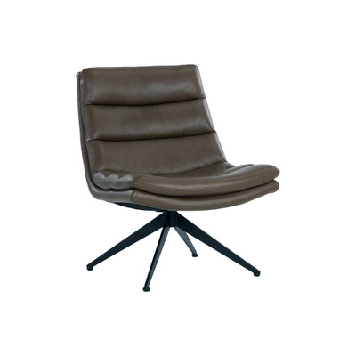 Sunpan Keller Swivel Lounge Chair - Missouri Mahogany Leather