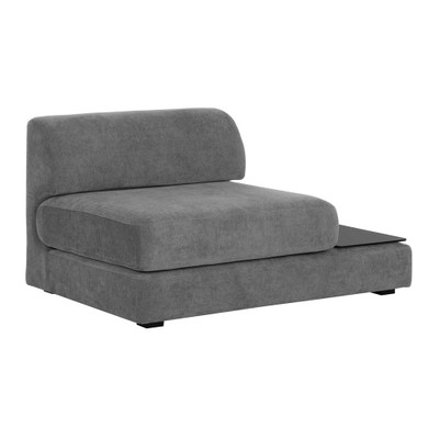 Sunpan Harmony Modular - Armless Chair - Right Shelf - Danny Dark Grey