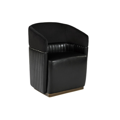 Sunpan Genval Wheeled Lounge Chair - Abbington Black / Cantina Black