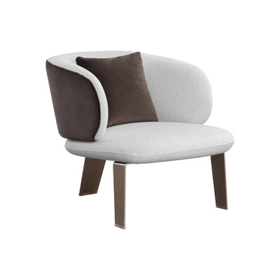 Sunpan Garry Lounge Chair - San Remo Winter Cloud / Meg Ash