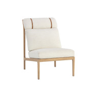 Sunpan Elanor Lounge Chair - Light Oak - Altro White