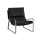 Sunpan Zancor Lounge Chair - Antique Brass - Charcoal Black Leather