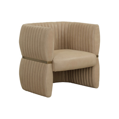 Sunpan Tryor Lounge Chair - Sahara Sand Leather