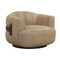 Sunpan Tadeo Swivel Lounge Chair - Dark Brown - Sahara Sand Leather