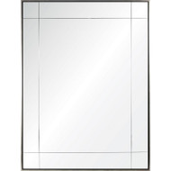 Water Gilded Silver Leaf & Ebony Nine Panel Floated Mirror