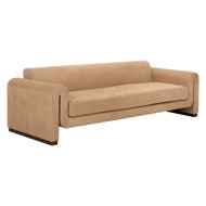 Sunpan Romer Sofa - Distressed Brown - Nubuck Tan Leather