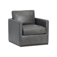 Sunpan Portman Swivel Lounge Chair - Marseille Concrete Leather