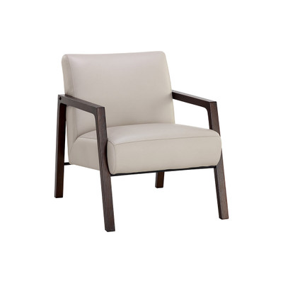 Sunpan Neymar Lounge Chair - Linea Light Grey Leather