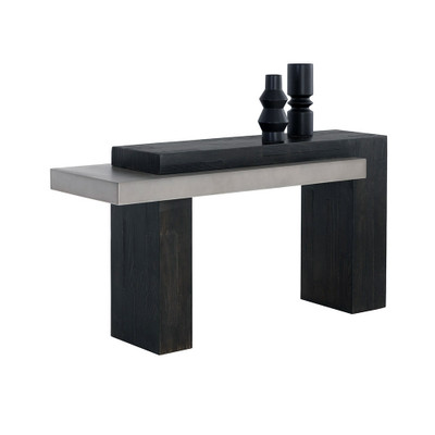 Sunpan Herriot Console Table - Dark Brown / Grey