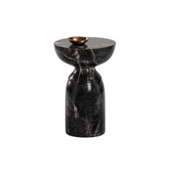 Sunpan Goya End Table - Marble Look - Black