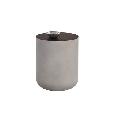 Sunpan Diaz End Table - Grey - Wood Grain Brown